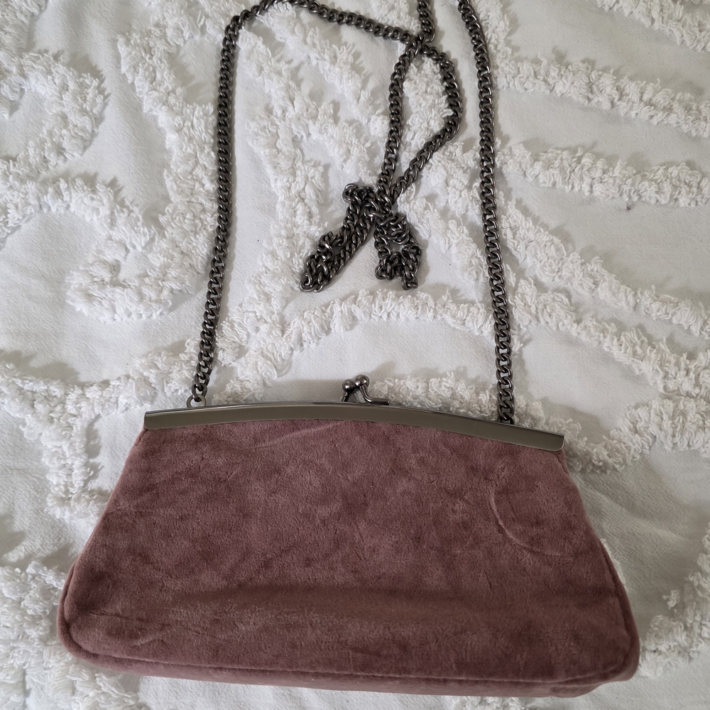 Universal Thread Pink Suede Clutch with Chain Strap